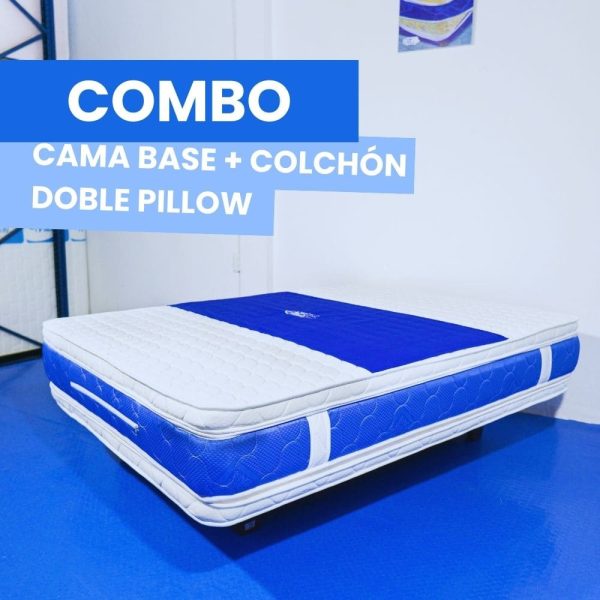 Doble pillow combo cama base y colchon casata