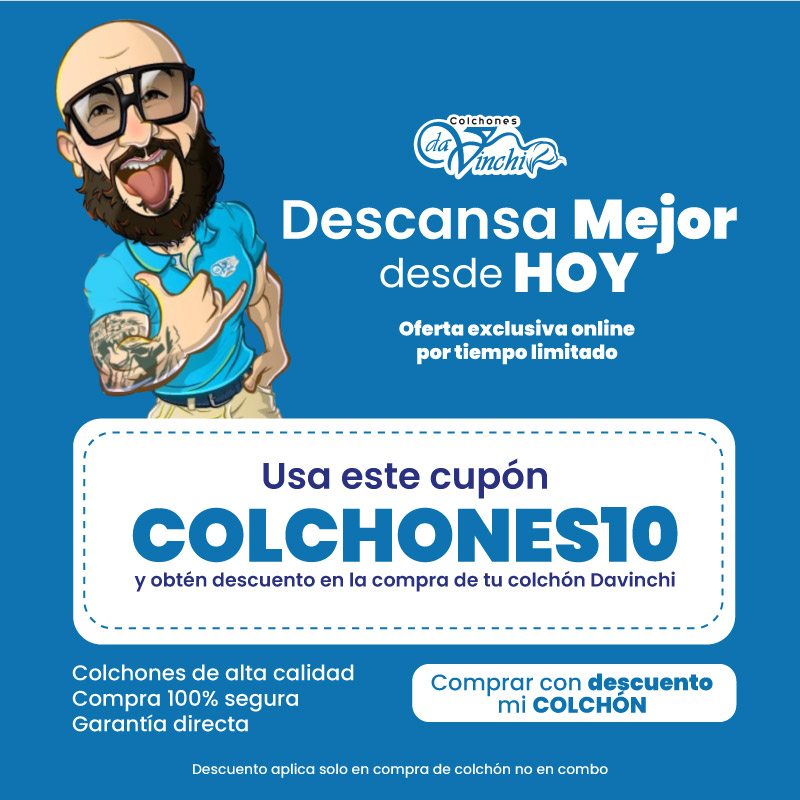 Cupón para redimir un descuento en la compra de colchones en cassata de colchones davinchi